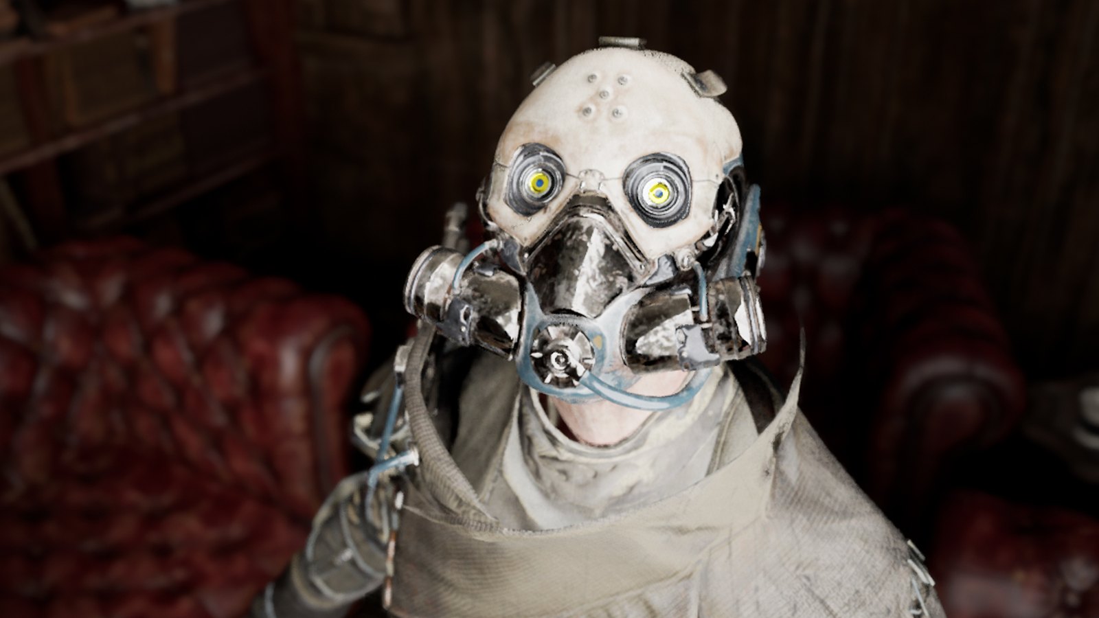 Personnage au masque à gaz, rendu temps réel sous Unreal Engine